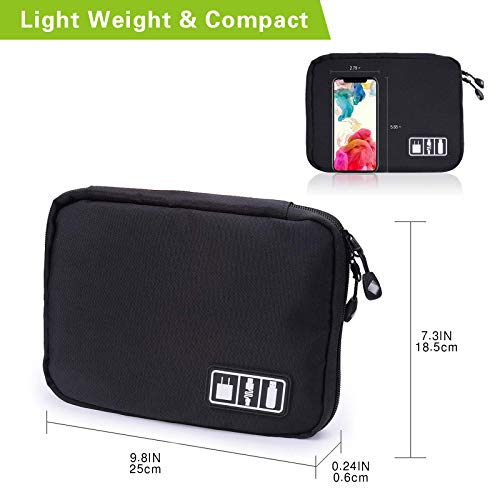 EEM Organizador de Cables de Viaje, Accesorios de electrónica portátil Estuches para Discos Duros, Cables de Carga, Cargador USB, Negro EEM Organizador de Cables de Viaje, Accesorios de electrónica portátil Estuches para Discos Duros, Cables de Carga, Cargador USB, Negro
