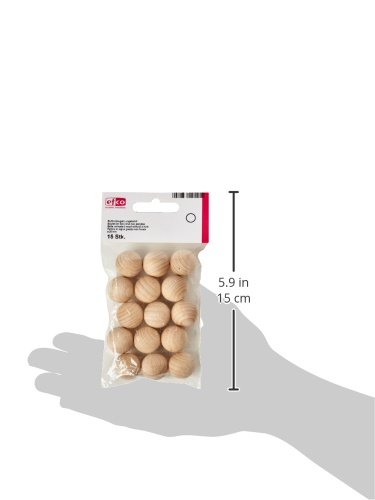 efco – Bolas de Madera sin Tratar sin Agujero de un diámetro de 20 mm 15 pcs, marrón