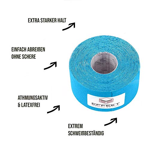 Effekt Manufaktur [5m x 5cm] Kinesiotape Vendaje Neuromuscular I Cinta Kinesiologica impermeable y elastica I Sport Kinesiology Tape