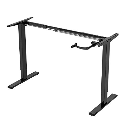 E.For.U® Q3 marco de mesa ajustable con manivela de escritorio ajustable en altura (manual, negro)