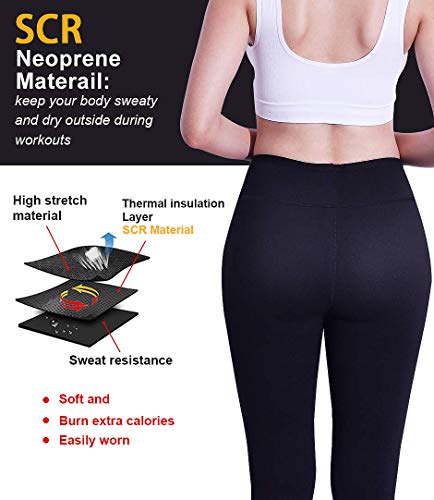 EGEYI Pantalones Deportivos Mujer,Pantalones para Adelgazar, Pantalón de Sudoración Adelgazar, Leggings Push Up, Mallas Termicos de Neopreno,Faja Reductora Adelgazante para Deporte(M)