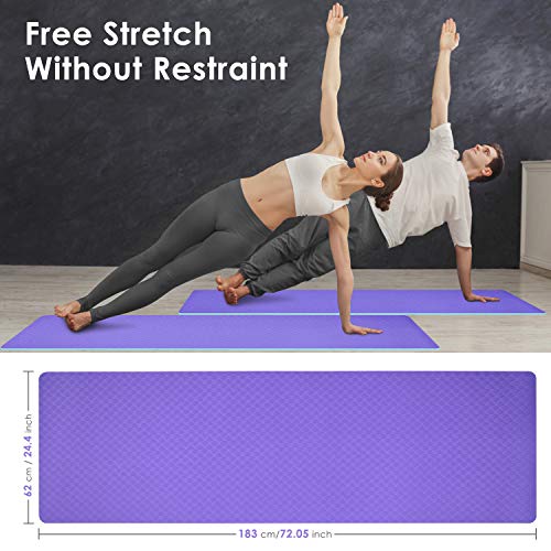 EgoIggo Esterilla Yoga Antideslizante, Yoga Mat Colchoneta Yoga Alfombrilla Deporte. Esterilla Pilates de 183cmx61cm, 6mm Grosor de Ecológico TPE. con Bolsa Y Correa de Hombro.Púrpura Claro-Azul Claro EgoIggo Esterilla Yoga Antideslizante, Yoga Mat Colchoneta Yoga Alfombrilla Deporte. Esterilla Pilates de 183cmx61cm, 6mm Grosor de Ecológico TPE. con Bolsa Y Correa de Hombro.Púrpura Claro-Azul Claro