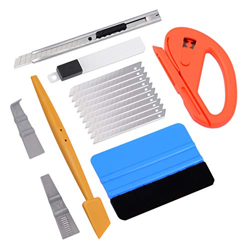 Ehdis Herramientas de película de Tinte de Envoltura de Vinilo para Ventana: rasqueta de Fieltro, Cortador de Cremallera, Cuchillo de Uso General, rasqueta de Esquinas Mini Stick y Go Ehdis Herramientas de película de Tinte de Envoltura de Vinilo para Ventana: rasqueta de Fieltro, Cortador de Cremallera, Cuchillo de Uso General, rasqueta de Esquinas Mini Stick y Go
