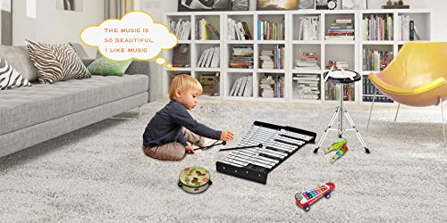 EiDevo 32 Notas Glockenspiel Xilófono,Instrumento de Percusión de Vibración Educativo Portátil Xilófono,Apto Para Niños y Principiantes,Glockenspiel con Soporte Regulable en Altura EiDevo 32 Notas Glockenspiel Xilófono,Instrumento de Percusión de Vibración Educativo Portátil Xilófono,Apto Para Niños y Principiantes,Glockenspiel con Soporte Regulable en Altura