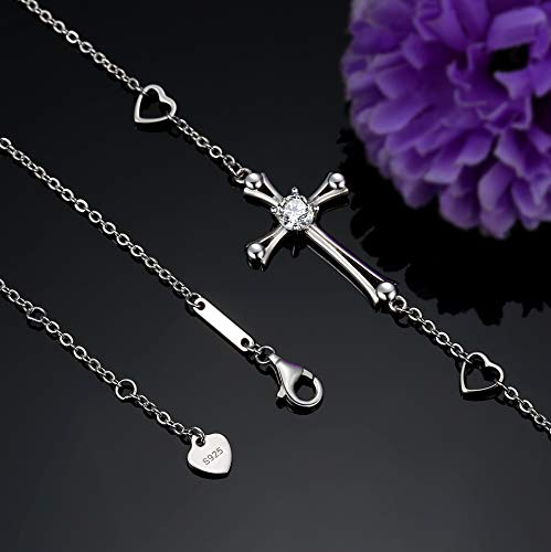 E.INFINITY Pulsera de Una Sola Vista para Mujeres en Cruz Joyería Religiosa de Buena Fe Obsequio de Bautismo Clásico para Mujeres Niñas E.INFINITY Pulsera de Una Sola Vista para Mujeres en Cruz Joyería Religiosa de Buena Fe Obsequio de Bautismo Clásico para Mujeres Niñas