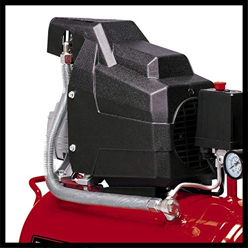 Einhell 4007325 TC-AC 190/24/8 - Compresor de aire, depósito de 24 l, 2850 rpm, 8 bar, 1500 W, 220-240 V, 50 Hz, Rojo/Negro, 578 x 258 x 572 mm