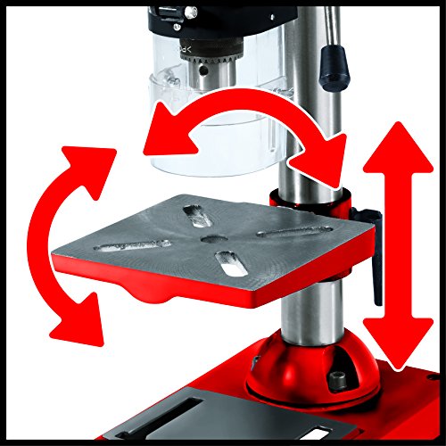 Einhell 4250670 Taladro de columna (350 W, 580 - 2650 U/min, inclinable, orientable y ajustable, de perforación, virutas de mesa, protección), Rojo Einhell 4250670 Taladro de columna (350 W, 580 - 2650 U/min, inclinable, orientable y ajustable, de perforación, virutas de mesa, protección), Rojo