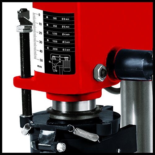 Einhell 4250670 Taladro de columna (350 W, 580 - 2650 U/min, inclinable, orientable y ajustable, de perforación, virutas de mesa, protección), Rojo