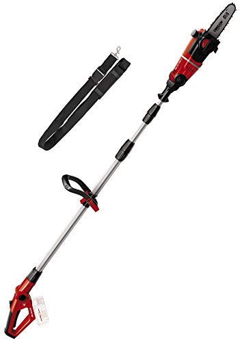 Einhell Expert 3410810 Motosierra telescópica de altura GE-CL 18 Li T Solo, espada/cadena Oregon, longitud de corte 17 cm, velocidad de corte 3.76 m/s, color rojo y negro