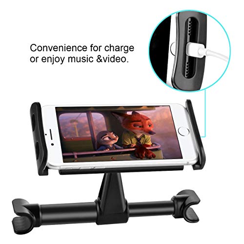 EINWEG Bidafun Car headrest tablet holder card holder, car rear seat headrest holder, for all 4’-12.7 inch smartphones and tablets - black EINWEG Bidafun Car headrest tablet holder card holder, car rear seat headrest holder, for all 4’-12.7 inch smartphones and tablets - black
