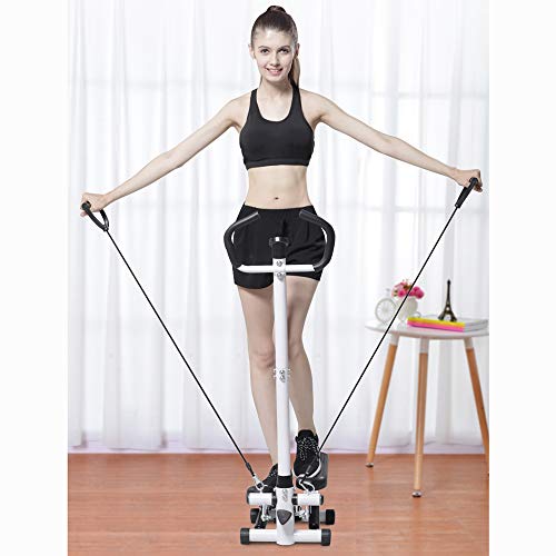 Ejercitador Stepper Cardio Fitness Multifuncional, Máquina De Ejercicios Aeróbicos para Caminar En Casa con Cuerda Elástica, Cinta De Correr Muda Plegable, Capacidad De Carga De 120 Kg