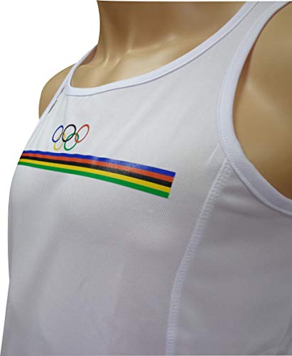 Ekeko Camiseta OLIMPICA Vintage, Olimpiadas, Running, Atletismo y Deportes de Playa, Camiseta Tecnica Transpirable Color Blanco (XX-Large)
