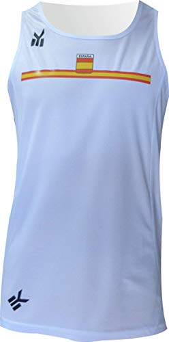 EKEKO SPORT Camiseta ESPAÑA Tirantes, para Running Color Blanco (M) EKEKO SPORT Camiseta ESPAÑA Tirantes, para Running Color Blanco (M)