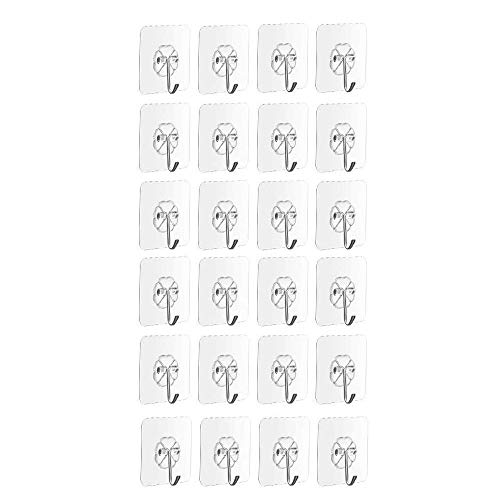 EKKONG 24 Piezas Ganchos Adhesivos, Adhesivo Fuerte uñas Libre Reutilizable Transparente Resistente Gancho Puerta Gancho Colgador de Techo, Resistente al Agua de baño y Cocina oilproof(8 kg MAX) EKKONG 24 Piezas Ganchos Adhesivos, Adhesivo Fuerte uñas Libre Reutilizable Transparente Resistente Gancho Puerta Gancho Colgador de Techo, Resistente al Agua de baño y Cocina oilproof(8 kg MAX)