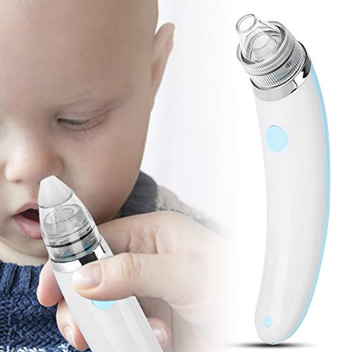 El aspirador nasal eléctrico chupa todos los mocos, boogers y nariz Limpiar Mantener limpio Eliminar espinillas Higiénico para niños (蓝色)