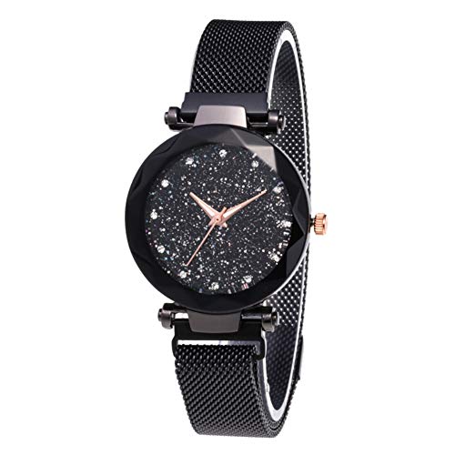 El más Nuevo Reloj Starry Sky a Prueba de Agua, Correa magnética con Hebilla, Reloj de Acero Inoxidable para Mujeres niñas (Black) El más Nuevo Reloj Starry Sky a Prueba de Agua, Correa magnética con Hebilla, Reloj de Acero Inoxidable para Mujeres niñas (Black)