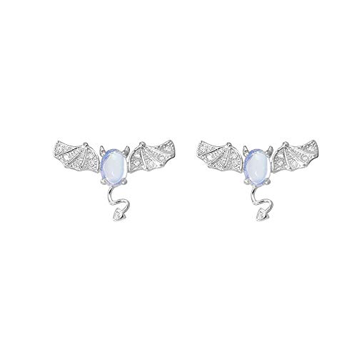 El trabajo pesado exquisito luz de la luna elíptica luz azul pendientes regalo de cumpleaños pendientes femeninos, un par El trabajo pesado exquisito luz de la luna elíptica luz azul pendientes regalo de cumpleaños pendientes femeninos, un par