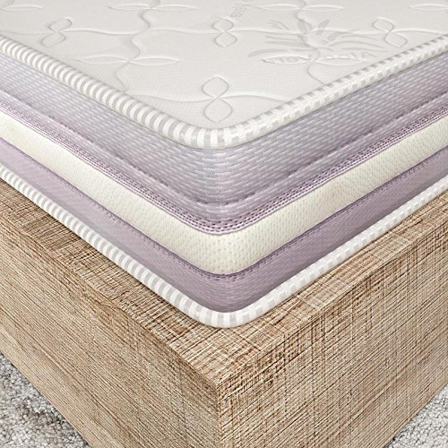 elalmacendelcolchon Colchón viscoelástico Modelo Premium, 105 x 190 x 20cm - Todas Las Medidas, Blanco y Lila