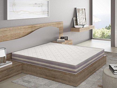 elalmacendelcolchon Colchón viscoelástico Modelo Premium, 105 x 190 x 20cm - Todas Las Medidas, Blanco y Lila