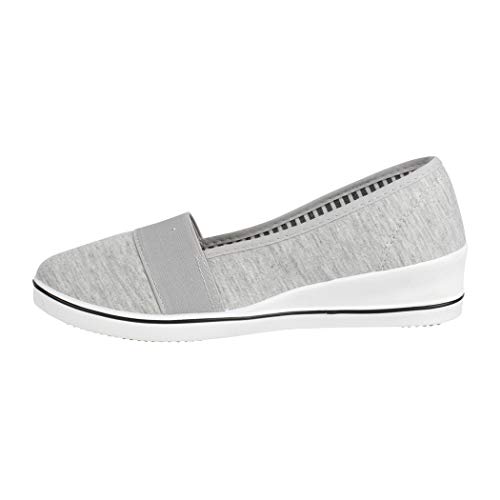 Elara Bailarina Mujer Tacón Cuña Deportivo Slipper Chunkyrayan Gris Claro 483-Y Lt.Grey-40