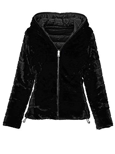 Elara Chaqueta Reversible para Damas Chunkyrayan DV-222-1 Black 40 (L)