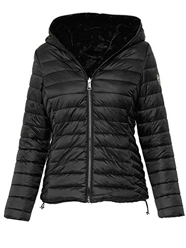 Elara Chaqueta Reversible para Damas Chunkyrayan DV-222-1 Black 40 (L)