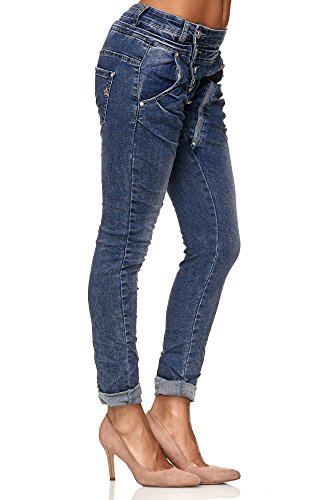 Elara Jeans para Mujer Boyfriend Baggy Botones Chunkyrayan Azul Oscuro C613MK/H-F Dk.Blue 38/M Elara Jeans para Mujer Boyfriend Baggy Botones Chunkyrayan Azul Oscuro C613MK/H-F Dk.Blue 38/M