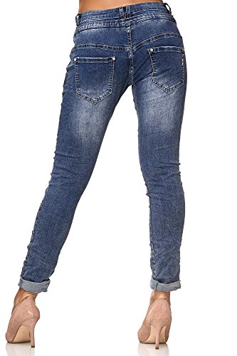 Elara Jeans para Mujer Boyfriend Baggy Botones Chunkyrayan Azul Oscuro C613MK/H-F Dk.Blue 38/M Elara Jeans para Mujer Boyfriend Baggy Botones Chunkyrayan Azul Oscuro C613MK/H-F Dk.Blue 38/M