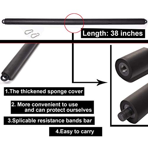 Elásticos de fitness Barra de Bandas de Resistencia, Accesorio para Bandas de Ejercicio de 38 ", Carga Máxima de 800 Lb, Barra de Pesas para Levantamiento de Pesas, para Entrenamiento Bandas elásticas Elásticos de fitness Barra de Bandas de Resistencia, Accesorio para Bandas de Ejercicio de 38 ", Carga Máxima de 800 Lb, Barra de Pesas para Levantamiento de Pesas, para Entrenamiento Bandas elásticas