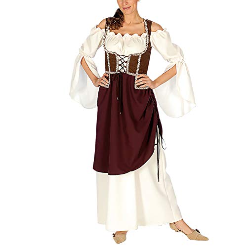 Elbenwald Maid Mujer casera Mercado de Las Damas Traje Medieval Viste con el corpiño y Sobrefalda, Vestuario - 36/38