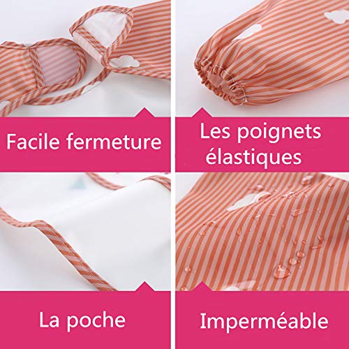 ElecMotive 3 pcs Babero con Mangas Impermeable Babero de Manga larga Niños Niñas 6-36 Meses ElecMotive 3 pcs Babero con Mangas Impermeable Babero de Manga larga Niños Niñas 6-36 Meses