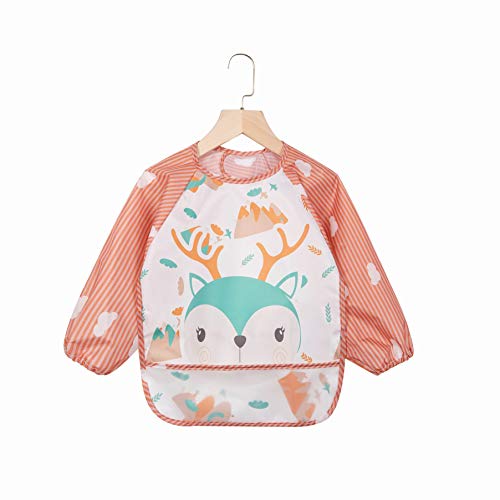 ElecMotive 3 pcs Babero con Mangas Impermeable Babero de Manga larga Niños Niñas 6-36 Meses ElecMotive 3 pcs Babero con Mangas Impermeable Babero de Manga larga Niños Niñas 6-36 Meses
