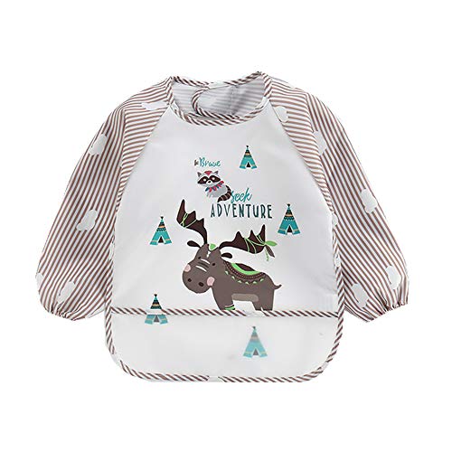 ElecMotive 3 Piezas Babero con Mangas EVA Impermeable Babero de Manga larga Niños Niñas 6-36 Meses ElecMotive 3 Piezas Babero con Mangas EVA Impermeable Babero de Manga larga Niños Niñas 6-36 Meses