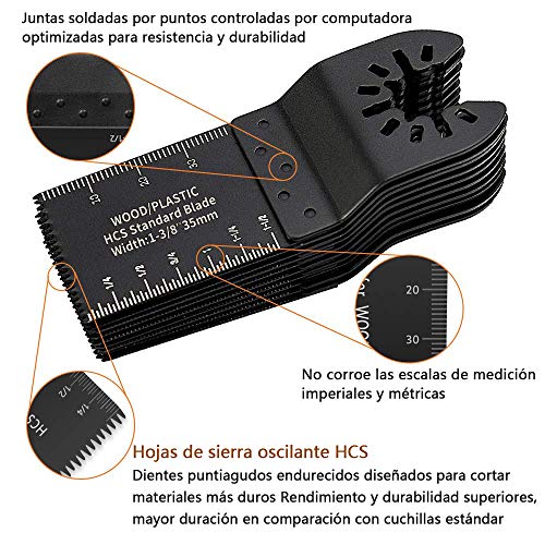 electrapick 26 Piezas Accesorios para Herramientas Oscilantes Multifunción Hojas de Sierra Bosch Dewalt Makita para Corte de metal/madera/plástico con 2 separadoras