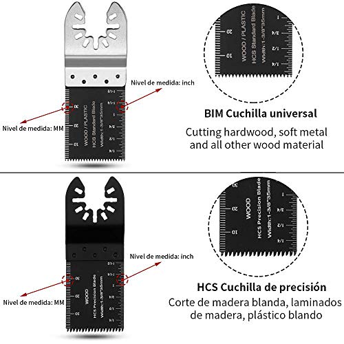 electrapick 26 Piezas Accesorios para Herramientas Oscilantes Multifunción Hojas de Sierra Bosch Dewalt Makita para Corte de metal/madera/plástico con 2 separadoras electrapick 26 Piezas Accesorios para Herramientas Oscilantes Multifunción Hojas de Sierra Bosch Dewalt Makita para Corte de metal/madera/plástico con 2 separadoras