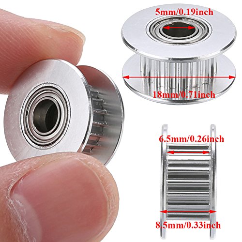 Electrely Correa Dentada GT2 de 5M + 2Pcs 5mm 20 Dientes Rueda de Polea de Sincronización + 2Pcs Ocioso + 4Pcs Muelle de Torsión + L-Shaped Hexagonal Llave Inglesa para Impresora 3D RepRap Electrely Correa Dentada GT2 de 5M + 2Pcs 5mm 20 Dientes Rueda de Polea de Sincronización + 2Pcs Ocioso + 4Pcs Muelle de Torsión + L-Shaped Hexagonal Llave Inglesa para Impresora 3D RepRap