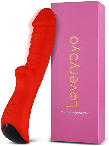 Eléctrica Massager,Masajeador Impermeable con 10 Modos Potentes, Silicona muy cómoda,Rojo