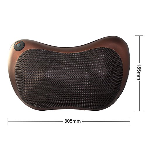 Eléctrico Cuello Espalda Hombro Shiatsu Almohada Masajeador para Hogar, Oficina y Coches (6 Rodillos Térmicos Infrarrojos) Eléctrico Cuello Espalda Hombro Shiatsu Almohada Masajeador para Hogar, Oficina y Coches (6 Rodillos Térmicos Infrarrojos)