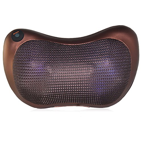 Eléctrico Cuello Espalda Hombro Shiatsu Almohada Masajeador para Hogar, Oficina y Coches (6 Rodillos Térmicos Infrarrojos) Eléctrico Cuello Espalda Hombro Shiatsu Almohada Masajeador para Hogar, Oficina y Coches (6 Rodillos Térmicos Infrarrojos)