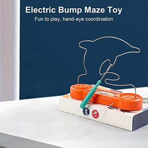 Eléctrico Dont Buzz The Wire Game, Orange Dolphin Retro Wire Conducción Bump Maze Toy Confiable Paciencia Concentración Coordinación Habilidad Ejercicio Clásico Divertido Tablero Puzzle Juguete