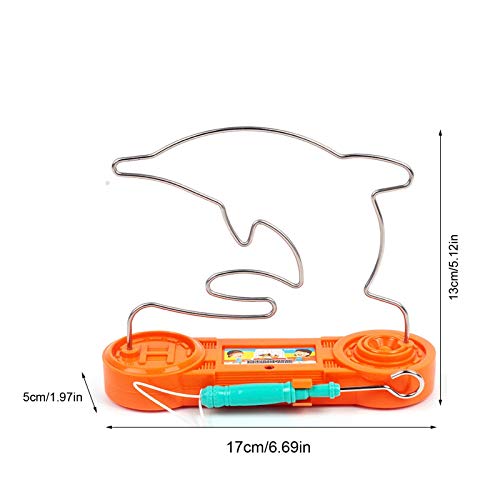 Eléctrico Dont Buzz The Wire Game, Orange Dolphin Retro Wire Conducción Bump Maze Toy Confiable Paciencia Concentración Coordinación Habilidad Ejercicio Clásico Divertido Tablero Puzzle Juguete
