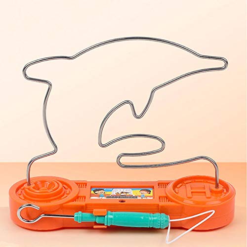 Eléctrico Dont Buzz The Wire Game, Orange Dolphin Retro Wire Conducción Bump Maze Toy Confiable Paciencia Concentración Coordinación Habilidad Ejercicio Clásico Divertido Tablero Puzzle Juguete