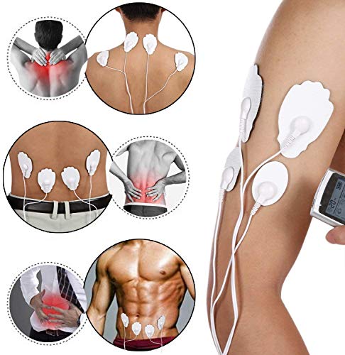 Electroestimuladores TENS/EMS Digital Masaje Portatil, 2 Canales Estimulador Muscular Recargable Masajeador Electro para Alivio del Dolor de Cervical/Piernas/Abdominal/Cuello (16 Modos 8 Pads)