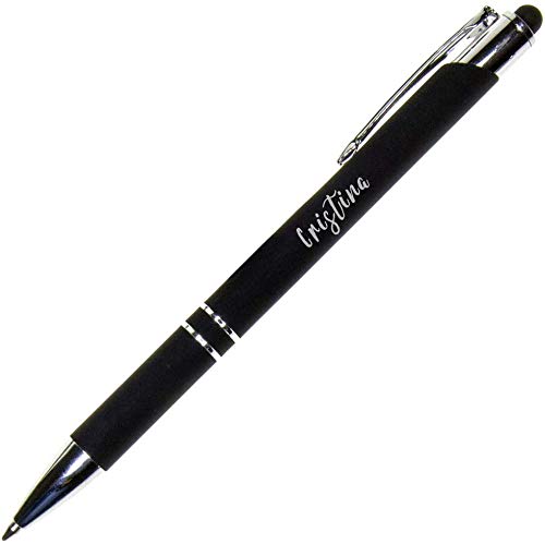 Elegante Bolígrafo para Regalar PERSONALIZADO (Nombre o Texto) · Bolígrafo Negro Metálico y Puntero para Dispositivos Moviles · Este Boli Personalizado Incluye Estuche Individual Exclusivo