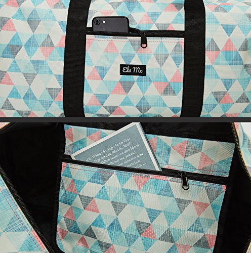 Elegante bolso deportivo Ela Mo, bolsa de viaje con compartiment para zapatos, maletín de mano de 38 l, Weekender, unisex, en 6 diseños de moda, color Pastel Shades, tamaño large Elegante bolso deportivo Ela Mo, bolsa de viaje con compartiment para zapatos, maletín de mano de 38 l, Weekender, unisex, en 6 diseños de moda, color Pastel Shades, tamaño large