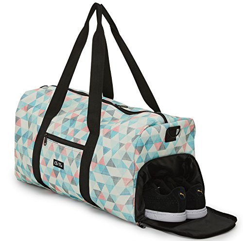 Elegante bolso deportivo Ela Mo, bolsa de viaje con compartiment para zapatos, maletín de mano de 38 l, Weekender, unisex, en 6 diseños de moda, color Pastel Shades, tamaño large