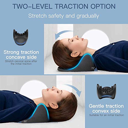 Elegear Almohadas para Cuello Masaje, Almohada Cervical Ergonómica Almohada de Relajación para Cuello y Hombro Masajeador para Cabeza Cuello para Tensión Muscular, Alivia el Dolor