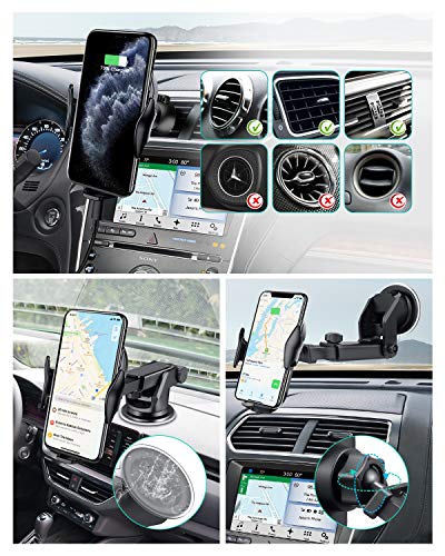 ELEGIANT Cargador Inalámbrico Rápido Coche 10W Qi con Soporte de Carga Inductivo 2 en 1 Sostenedor para Celular Móvil con Ventilador de para iPhone XS/XR/X / 8/8 + Samsung S9 / S8 y Otros Qi ELEGIANT Cargador Inalámbrico Rápido Coche 10W Qi con Soporte de Carga Inductivo 2 en 1 Sostenedor para Celular Móvil con Ventilador de para iPhone XS/XR/X / 8/8 + Samsung S9 / S8 y Otros Qi