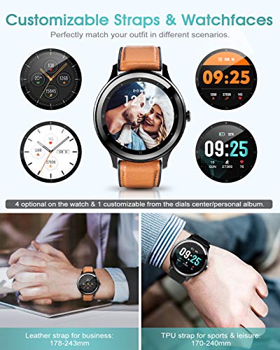 ELEGIANT SmartWatch, 1.3'' Reloj Inteligente IP68 con Pantalla Táctil, Pulsera de Actividad Inteligente Hombre para Deporte, Monitor de Actividades, Podómetro Cronómetro Pulsómetro para iOS Android