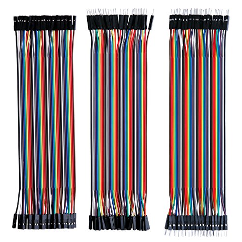 ELEGOO 120 Piezas de Cable DuPont, 40 Pines Macho-Hembra, 40 Pines Macho-Macho, 40 Pines Hembra-Hembra, Cables Puente para Placas Prototipo (Protoboard) para Arduino ELEGOO 120 Piezas de Cable DuPont, 40 Pines Macho-Hembra, 40 Pines Macho-Macho, 40 Pines Hembra-Hembra, Cables Puente para Placas Prototipo (Protoboard) para Arduino